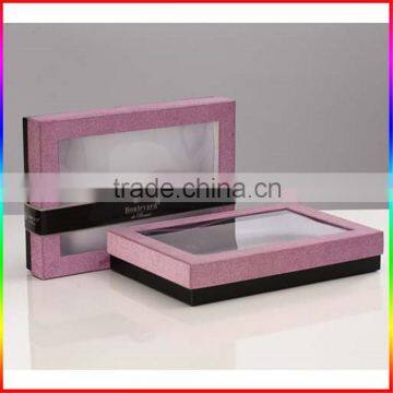 luxury color print rigid gift packaging paper box with PVC window