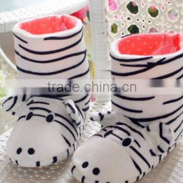 lovely and cheap plush zebra animal boots for kids from China