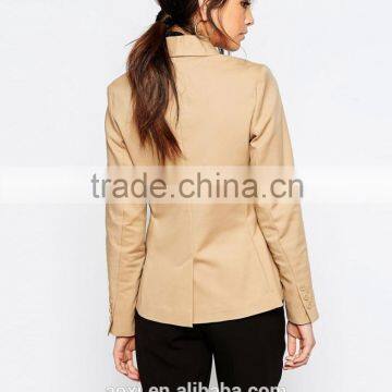 OEM Custom Made High Quality Fall Work Woman Fashion Design Jacket Blazer Clothing photo-4