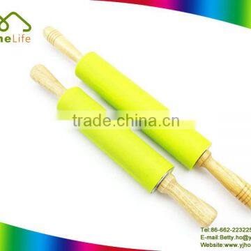 Household baking tools wooden handle pastry dough silicone rolling pin