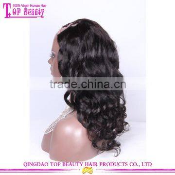 1b# Natural Black Color 150% Density Loose Wave Cheap Swiss Lace Brazilian Human Hair Full Lace Wig Cheap Human Hair U Part Wigs photo-4