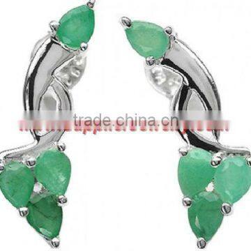 Nailing!! Indian Jewelry In Blue Chalcedony Silver Jewels 925 Gemstone Earrings Wholesale Quality Fashion
