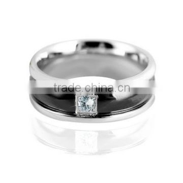 316L Stainless Steel Black ring titanium silver 316l stainless steel rings