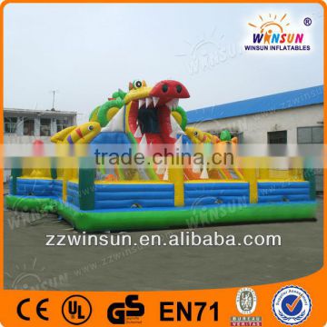 Lovely kids toys outdoor CE inflatable dragon slide WSS-077