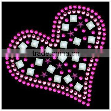 T14050022 Optimal Rhinestone Iron on Motif Sweet heart Transfer