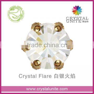 Crystal Unite Lead Free Chaton in Crown Setting, Crystal Flare