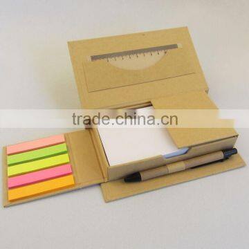 memo pad box with ruler