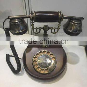 2016 hot selling Antique wood Retro Rotary dial telephone