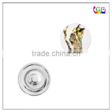 Owl Crystal Rhinestone Metal Snap Button