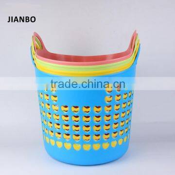 Basket57 Clothes Plastic Round Colourful Soft Maket Shopping Storage Basket