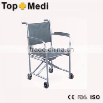 TOPMEDI aluminum foldable economic hospiyal commode wheelchair