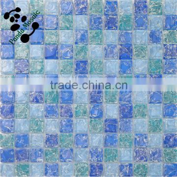 SMS14 Blue ice cracked mosaic Bathroom crystal mosaic Waterproof hot melting mosaic