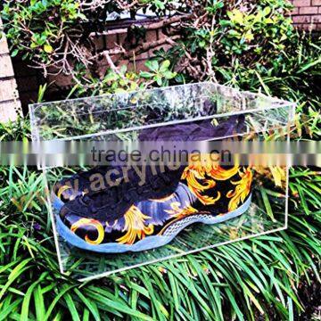 Custom clear acrylic shoe box with drawer plexiglass shoe box
