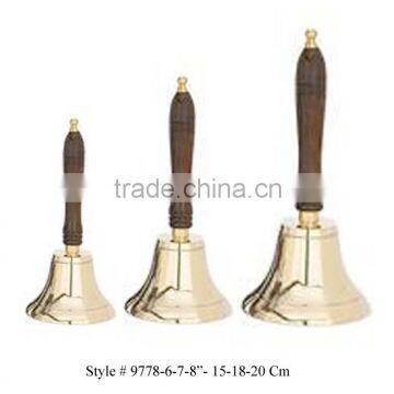 BRASS BELL WITH WOODEN HANDLE