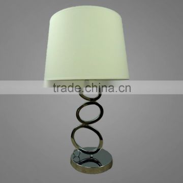 Chrome Plated Metal Base And Body With Fabric Lampshade Bedside Table Lamp Study Table Lamp