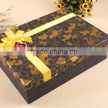 Gift paper box different colorful heart and bright satin butterfly paper box