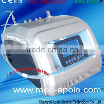 Microdermabrasion machine a skin polishing machine with diamond and crystal peal quality products by shanghai med.apolo