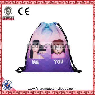 Backpacks Emoji Kim Comparison 3d Printing Drawstring Bag Sac A Dos Femme Casual Small Backpacks for High School Girls