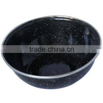 GRS black enamel bowl with ss rim