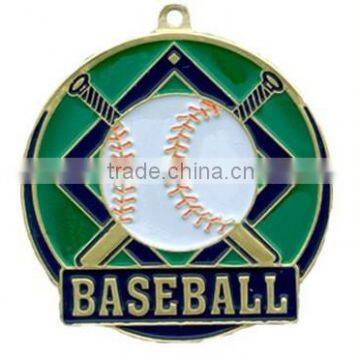 Baseball medals with green color painted, custom baseball medals wholesale