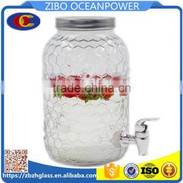 2gallon glass beverage party drink dispenser