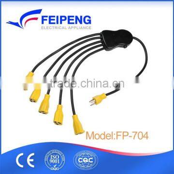 High quality 3 pin multi socket extension cord