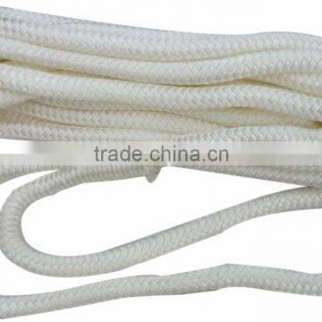 White Color 1/2 Inch Flat Nylon Double Braid Rope With Loop photo-2
