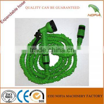 Expandable flexible garden water hose for irrigation