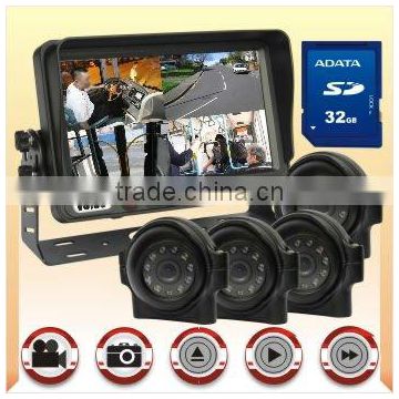 7" Digital Screen Quad Monitor Camera system to Show 4 Camera Views at one time