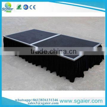 2017 big size 1.83*2.44m black carpet folding stage with wheels