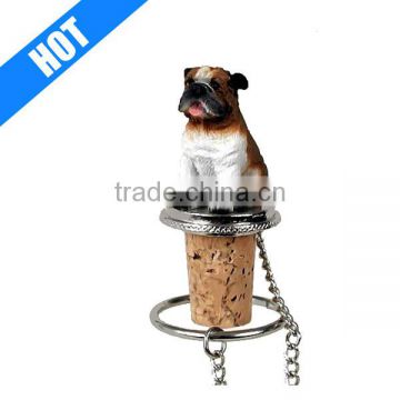 Resin Bulldog Bottle Wine Cork Stopper for Sale