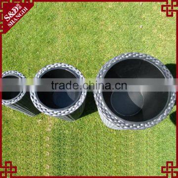3-PC Cylindrical Shape Stackable Plastic Wicker Outdoor Garden Pots Large photo-4