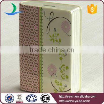 YScb-20 Latest design book shape ceramic money box for saving