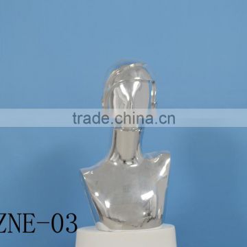 Electroplating faceless head mannequin for jewelry display with bust