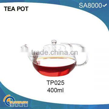 heat resistant glass teapot with Stainless steel 304 filtern