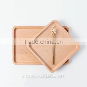 Hot selling provided Wooden tray, wood rectangle tray, platter, tea tray, solid beech walnut plate serve plates wooden board woo