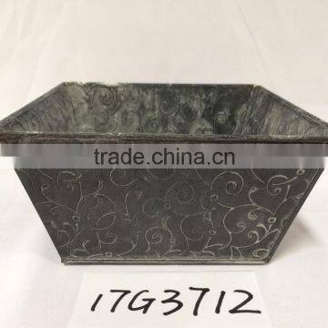 China Green Garden Deco Big Size Square Black Succulent Pot