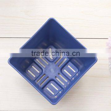 Plastic European Sqaure Pot Blue