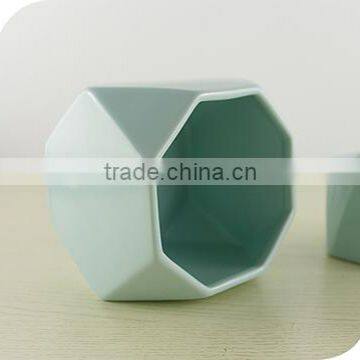 Factory Wholesale Custom Design Prismatic Holder Ceramic Candle Jar photo-2