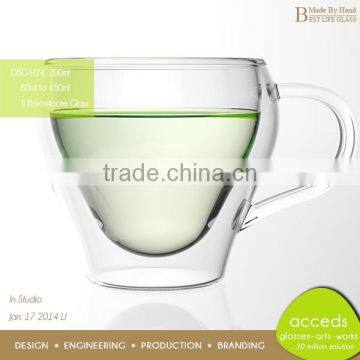Double Wall Borosilicate Mugs Cups for Cappuccino Tea Milk photo-2