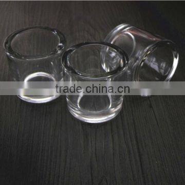 Mini Round Thick Glass Candle Cup Within Wax Inside photo-2