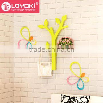 Eco-friendly Tree Shape DIY Coat Clothes Rack Wooden Coat Hanger Wall Mounted Coat Rack photo-4
