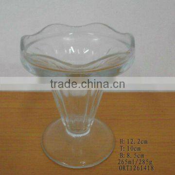 clear glass ice cream cup