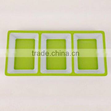 Meneed Melamine Plastic Anti-slip Food Rectangular Divided Plate photo-2
