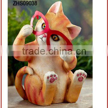 polyresin garden cat decoration