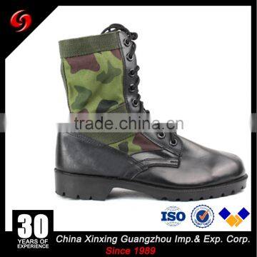 Anti-oil/steel toe black leather military boots, ISO standard jungle military boots