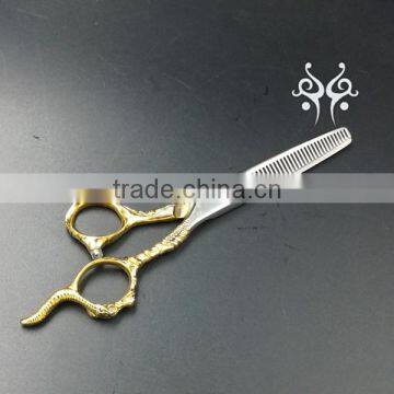 2017 New Design Hair Thinning Scissors With Golden Carving Handle