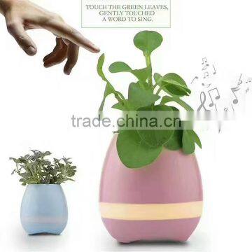 Fashion futuristic colorful music playing bonsai active Bluetooth plant pot