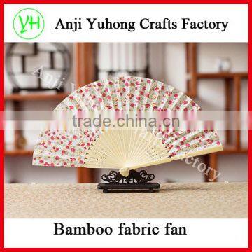 High quality and cheap bamboo fabric hand fans for wedding or festival gift