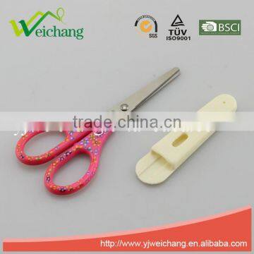 WCSC219 Premium Novelty Wholesale Soft Handle Colorful School Children Plastic Scissors With Cover photo-2